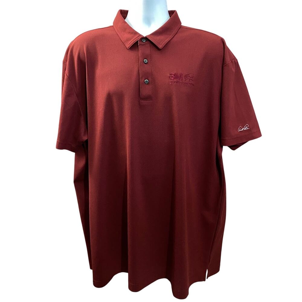 Arnold Palmer Men's Golf Polo Red Solid , Size 3XL 3M Classic